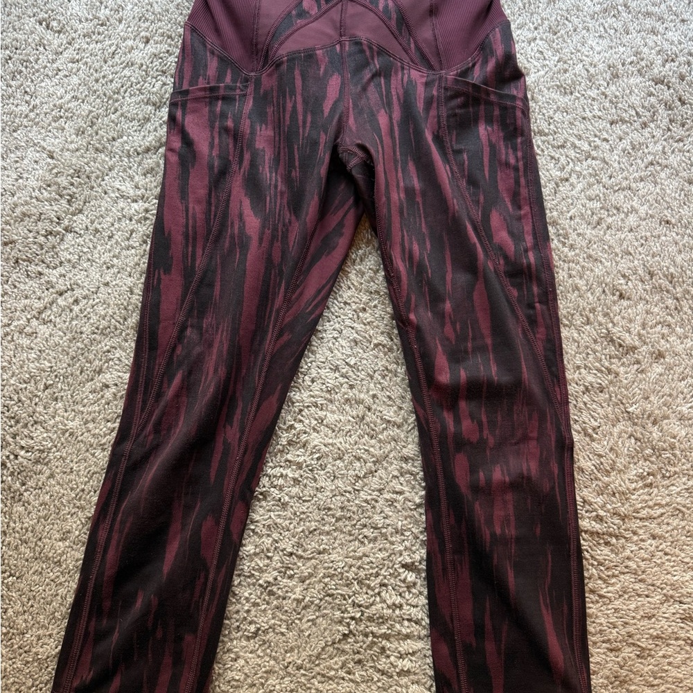 lululemon athletica Burgundy and Black Leggings